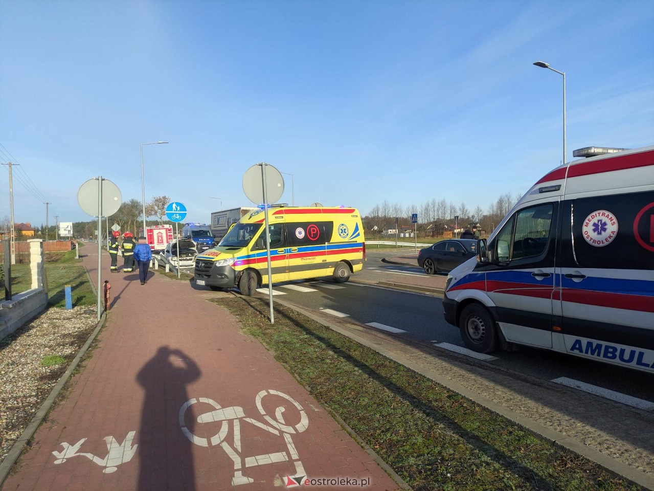 Wypadek w Drężewie. Są utrudnienia na trasie Ostrołęka - Przasnysz  [03.02.2023] - zdjęcie #3 - eOstroleka.pl
