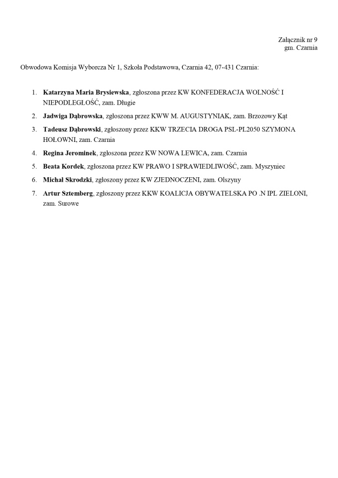 Skład komisji wyborczych 2023 [25.09.2023] - zdjęcie #9 - eOstroleka.pl