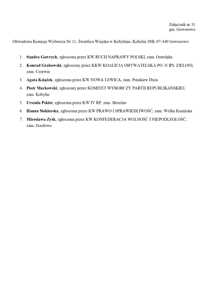 Skład komisji wyborczych 2023 [25.09.2023] - zdjęcie #31 - eOstroleka.pl