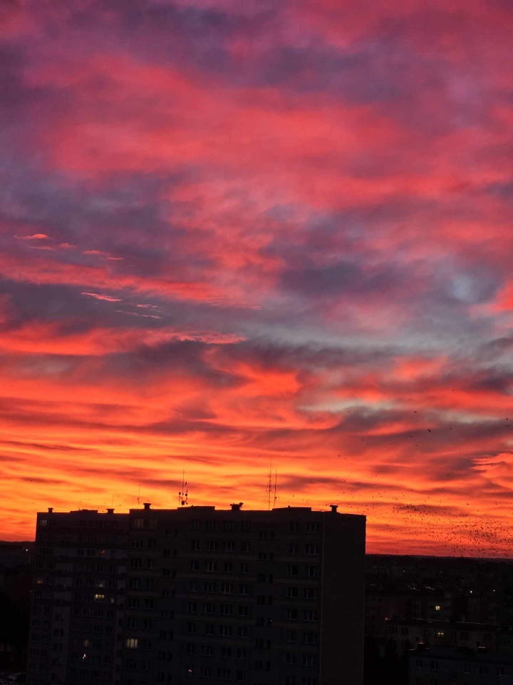 Niesamowity wschód słońca w Ostrołęce [3.11.2023] - zdjęcie #5 - eOstroleka.pl