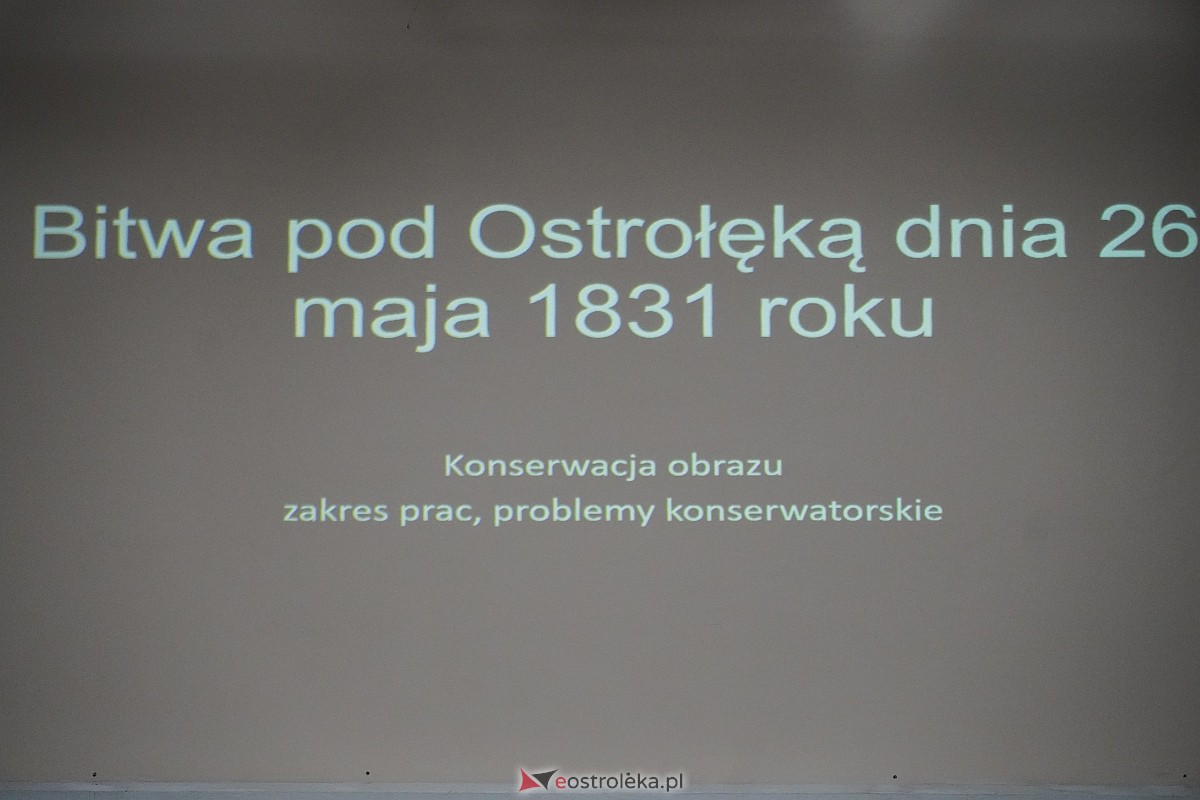 Konferencja podsumowująca projekt konserwacji obrazu Bitwa pod Ostrołęką Karola Malankiewicza [15.11.2023] - zdjęcie #12 - eOstroleka.pl
