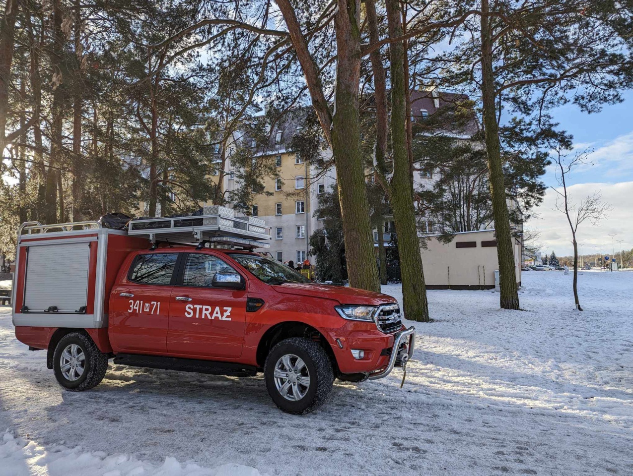 Strażacka akcja przy ulicy Żebrowskiego w Ostrołęce [05.01.2024] - zdjęcie #8 - eOstroleka.pl
