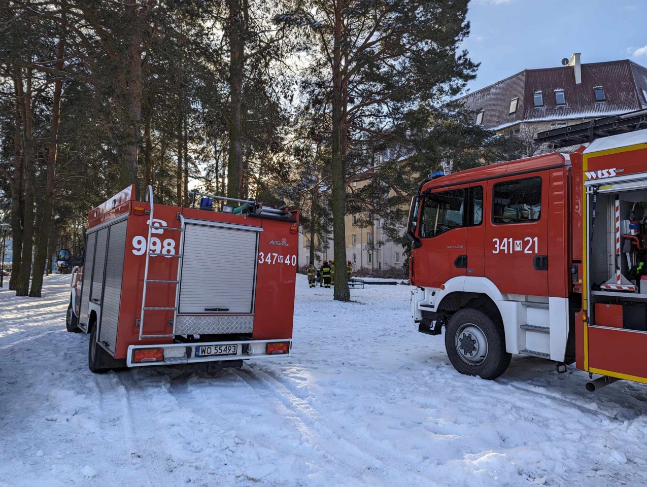 Strażacka akcja przy ulicy Żebrowskiego w Ostrołęce [05.01.2024] - zdjęcie #5 - eOstroleka.pl
