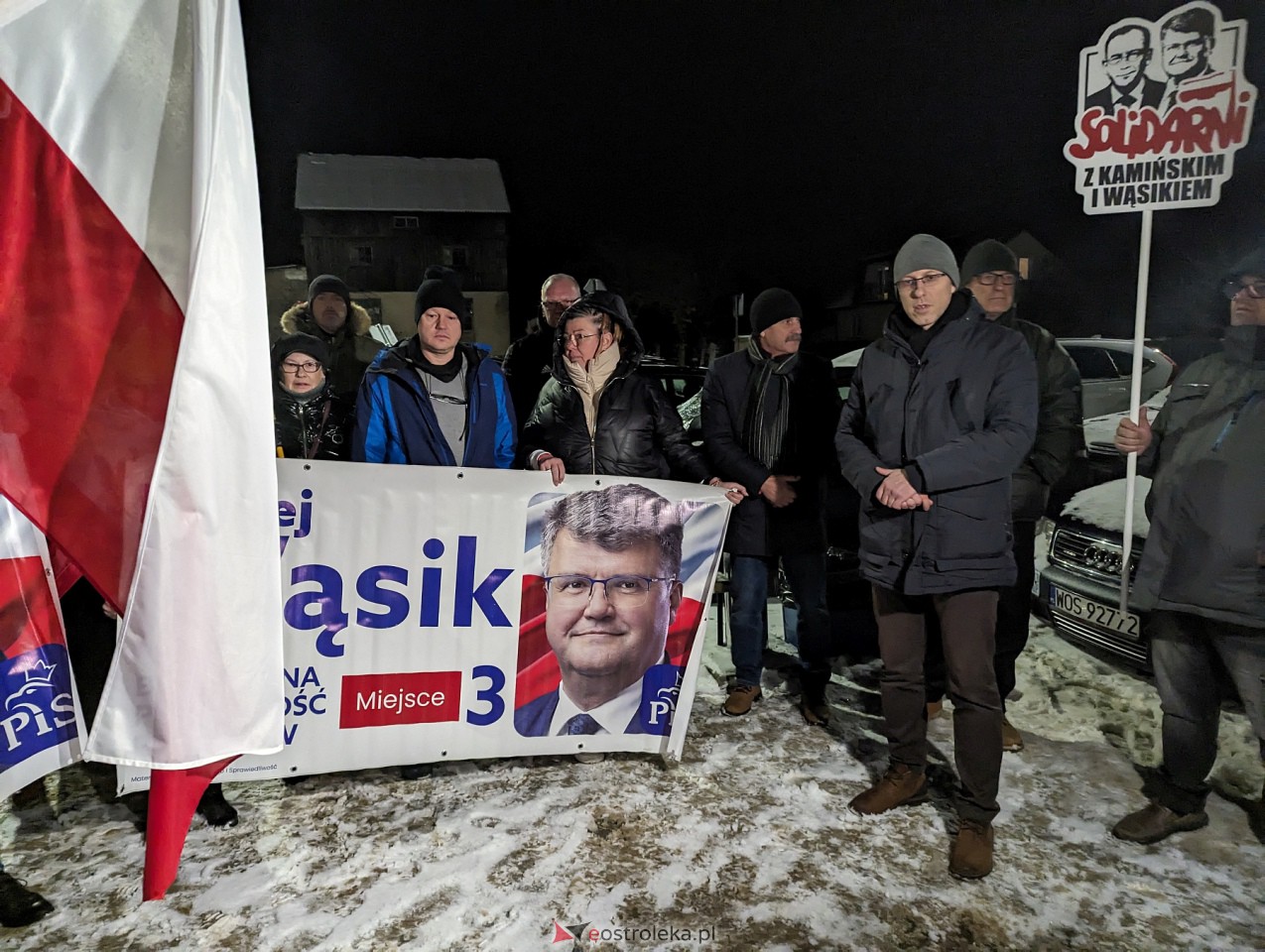 Manifestacja w Przytułach Starych w solidarności z Maciejem Wąsikiem [12.01.2023] - zdjęcie #3 - eOstroleka.pl