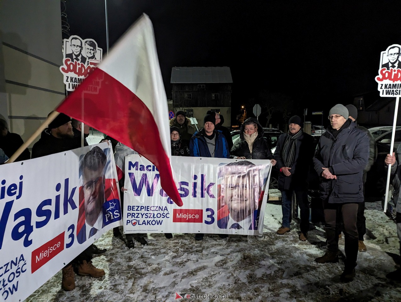 Manifestacja w Przytułach Starych w solidarności z Maciejem Wąsikiem [12.01.2023] - zdjęcie #6 - eOstroleka.pl