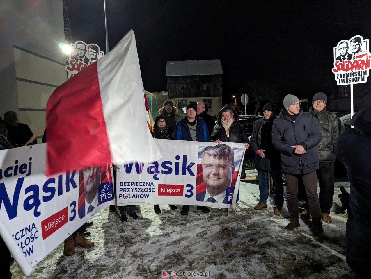 Manifestacja w Przytułach Starych w solidarności z Maciejem Wąsikiem [12.01.2023] - zdjęcie #7 - eOstroleka.pl