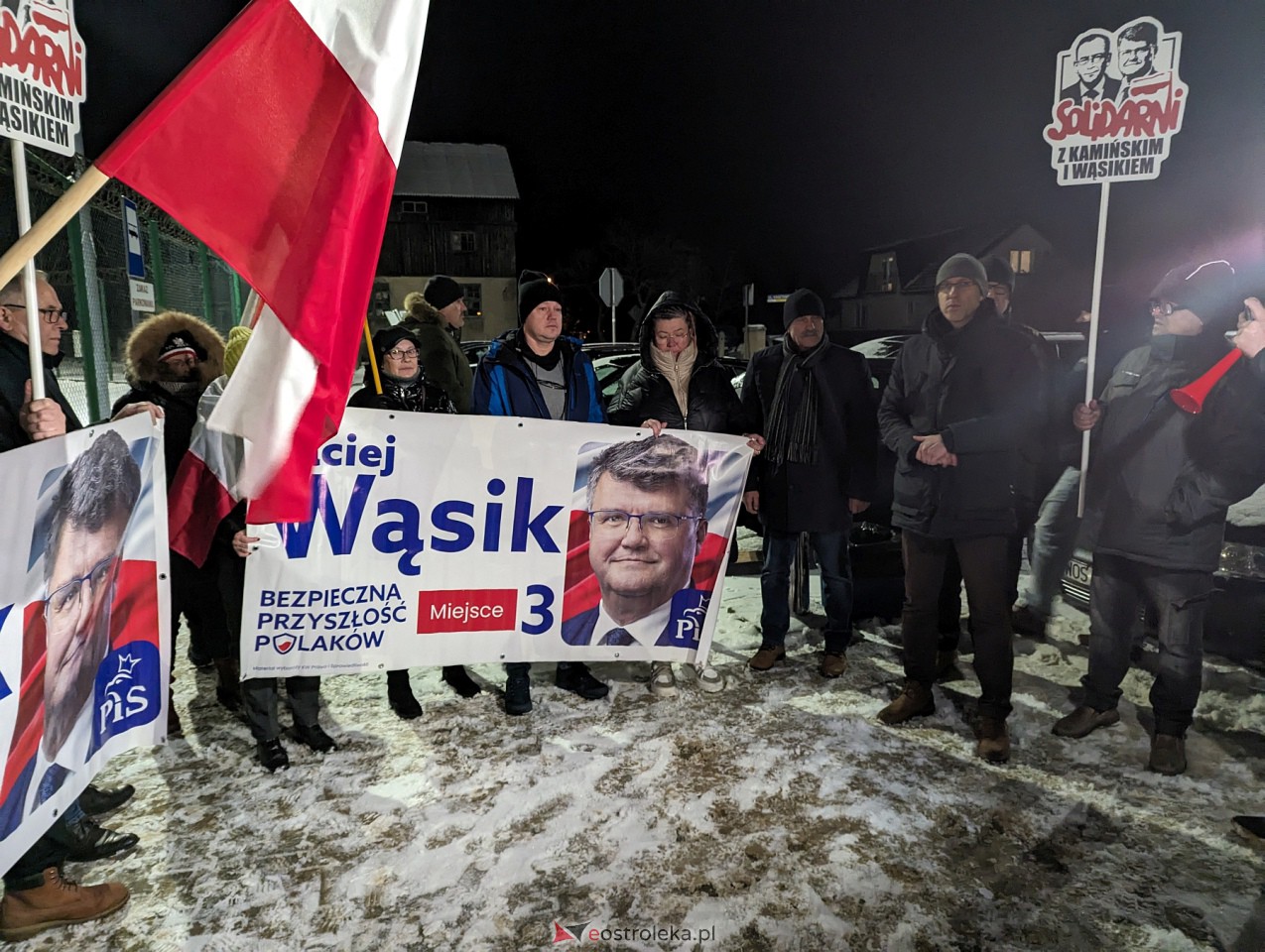 Manifestacja w Przytułach Starych w solidarności z Maciejem Wąsikiem [12.01.2023] - zdjęcie #33 - eOstroleka.pl