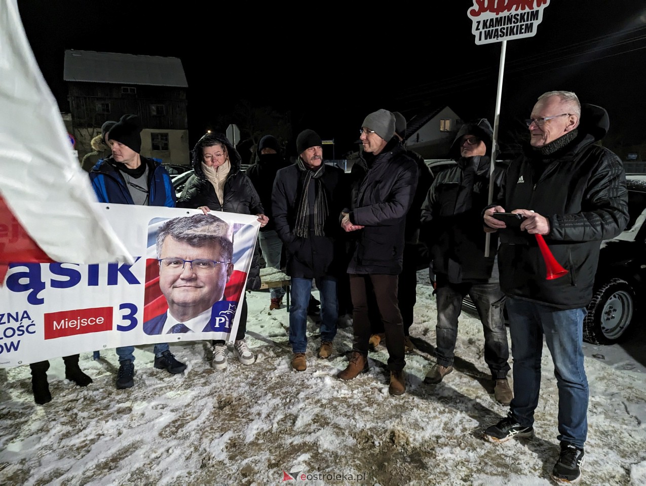 Manifestacja w Przytułach Starych w solidarności z Maciejem Wąsikiem [12.01.2023] - zdjęcie #17 - eOstroleka.pl