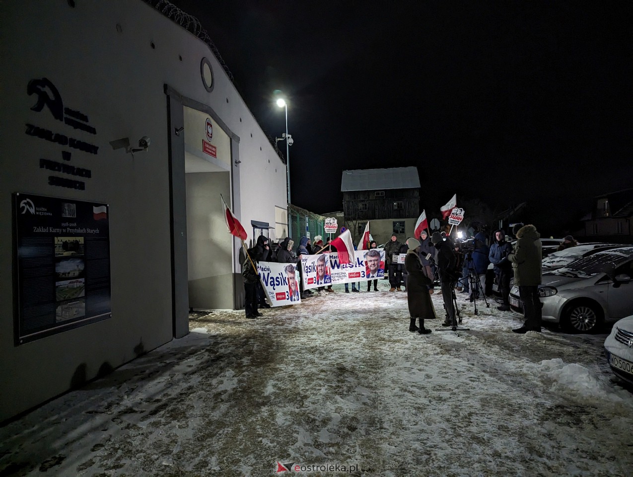 Manifestacja w Przytułach Starych w solidarności z Maciejem Wąsikiem [12.01.2023] - zdjęcie #25 - eOstroleka.pl