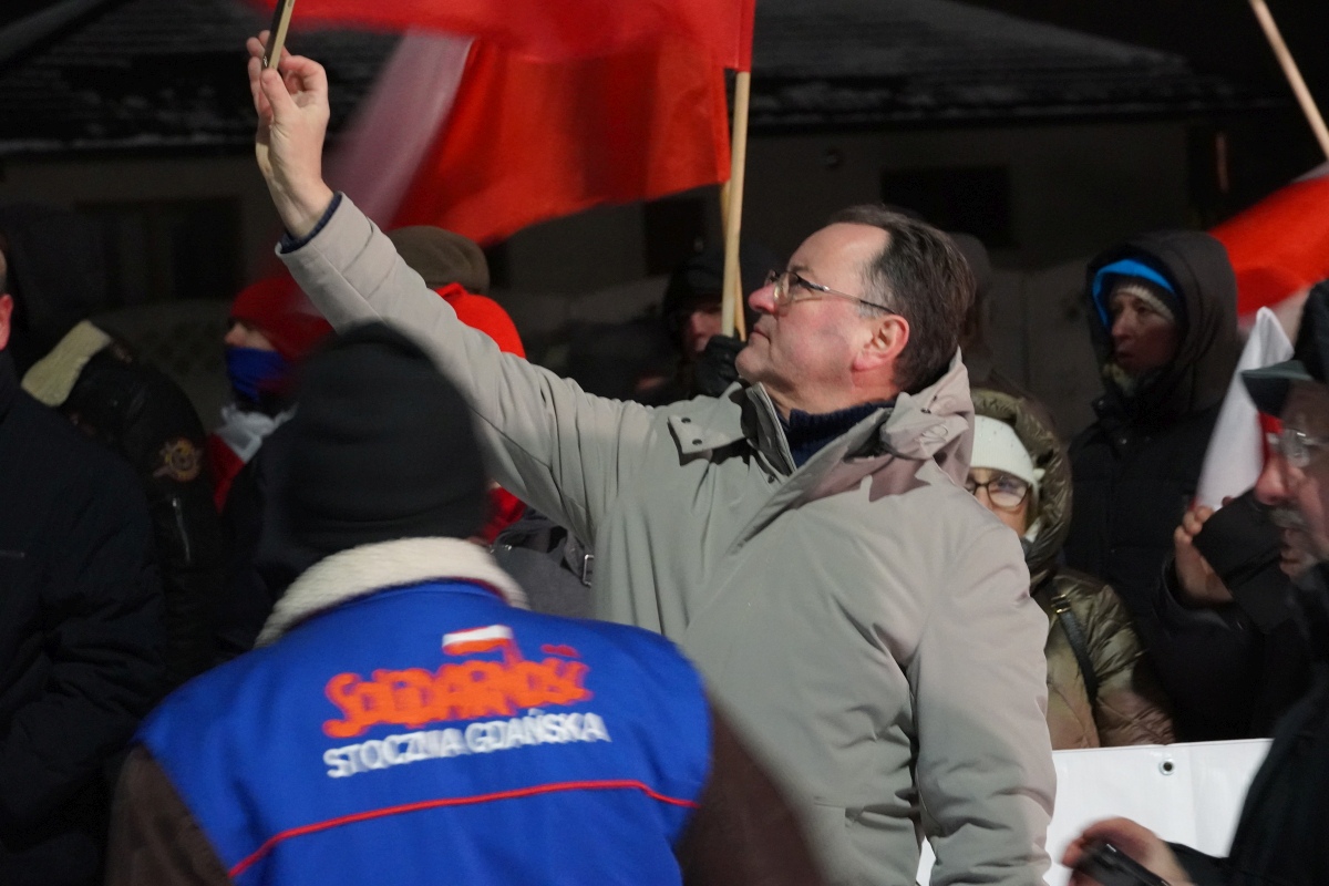 Protest przed ZK w Przytułach Starych [13.01.2024] - zdjęcie #63 - eOstroleka.pl