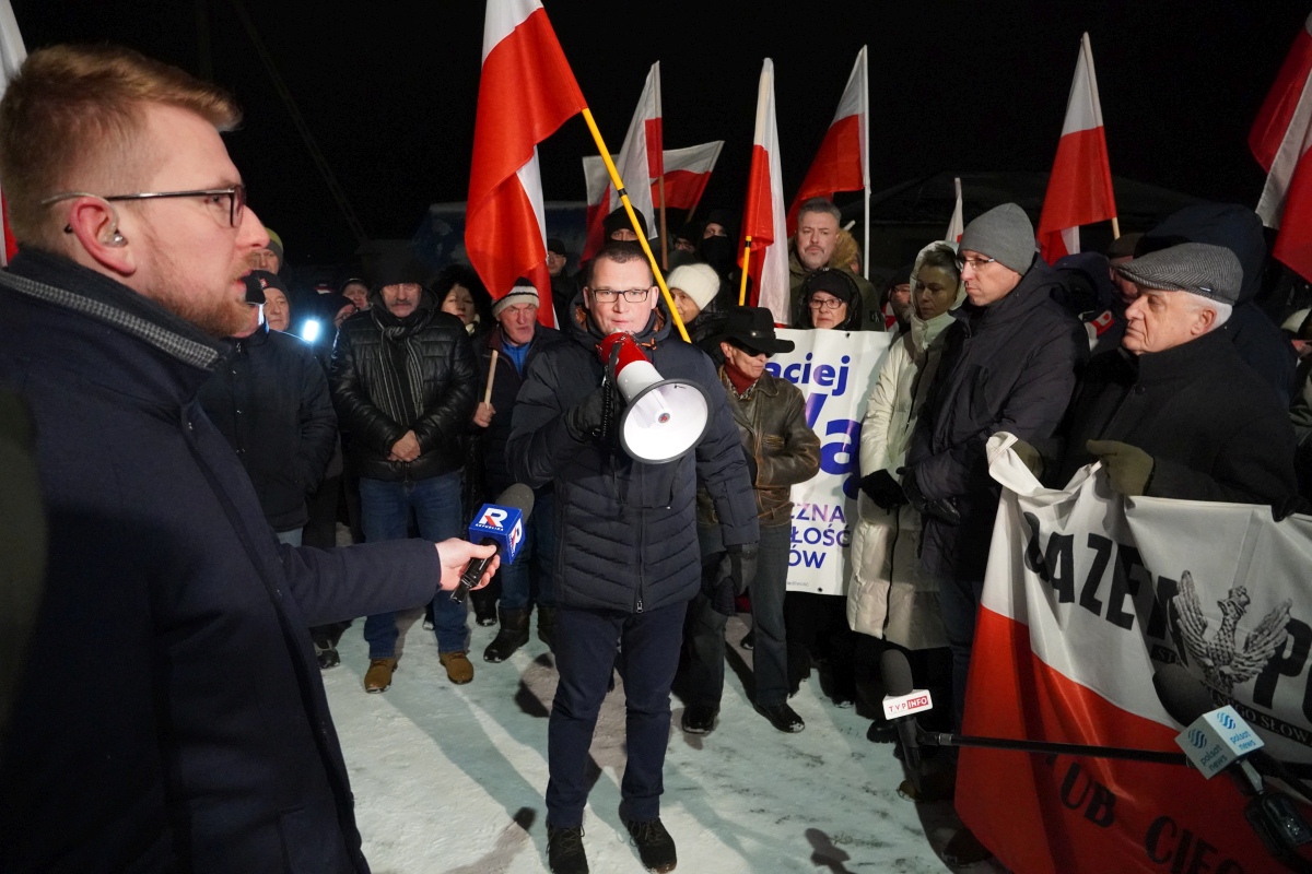 Protest przed ZK w Przytułach Starych [13.01.2024] - zdjęcie #48 - eOstroleka.pl