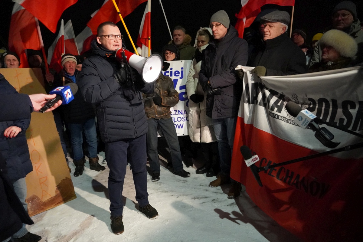 Protest przed ZK w Przytułach Starych [13.01.2024] - zdjęcie #44 - eOstroleka.pl