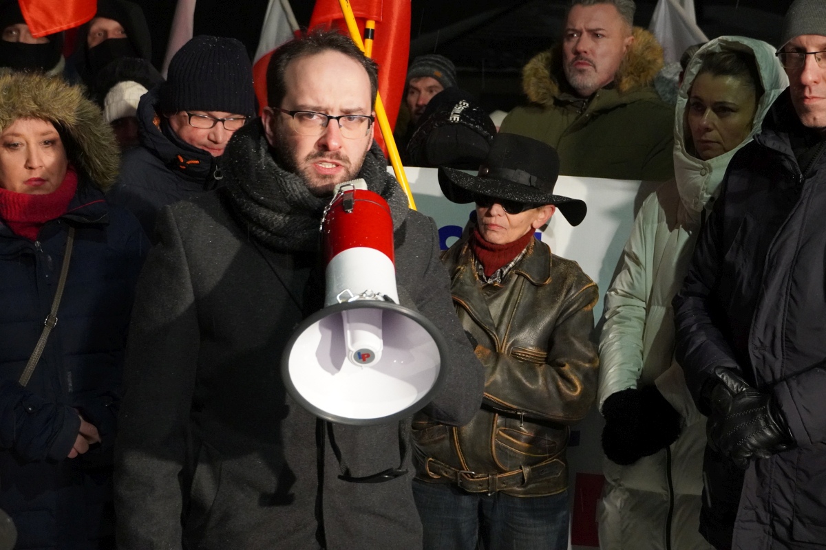 Protest przed ZK w Przytułach Starych [13.01.2024] - zdjęcie #41 - eOstroleka.pl