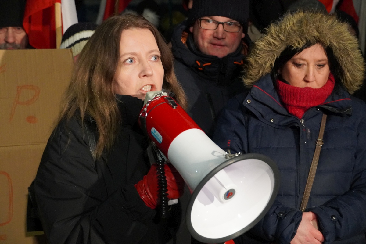 Protest przed ZK w Przytułach Starych [13.01.2024] - zdjęcie #35 - eOstroleka.pl