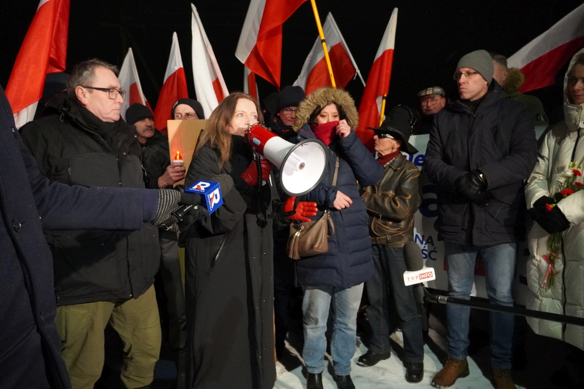 Protest przed ZK w Przytułach Starych [13.01.2024] - zdjęcie #34 - eOstroleka.pl