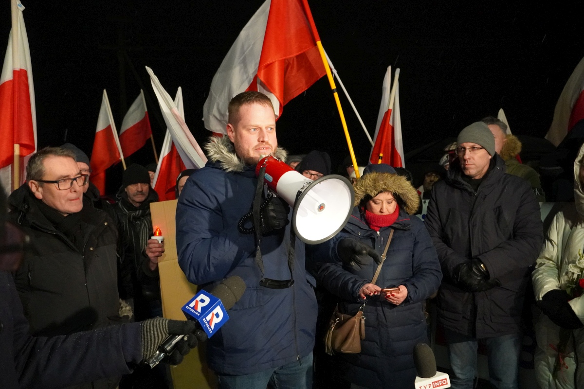Protest przed ZK w Przytułach Starych [13.01.2024] - zdjęcie #27 - eOstroleka.pl