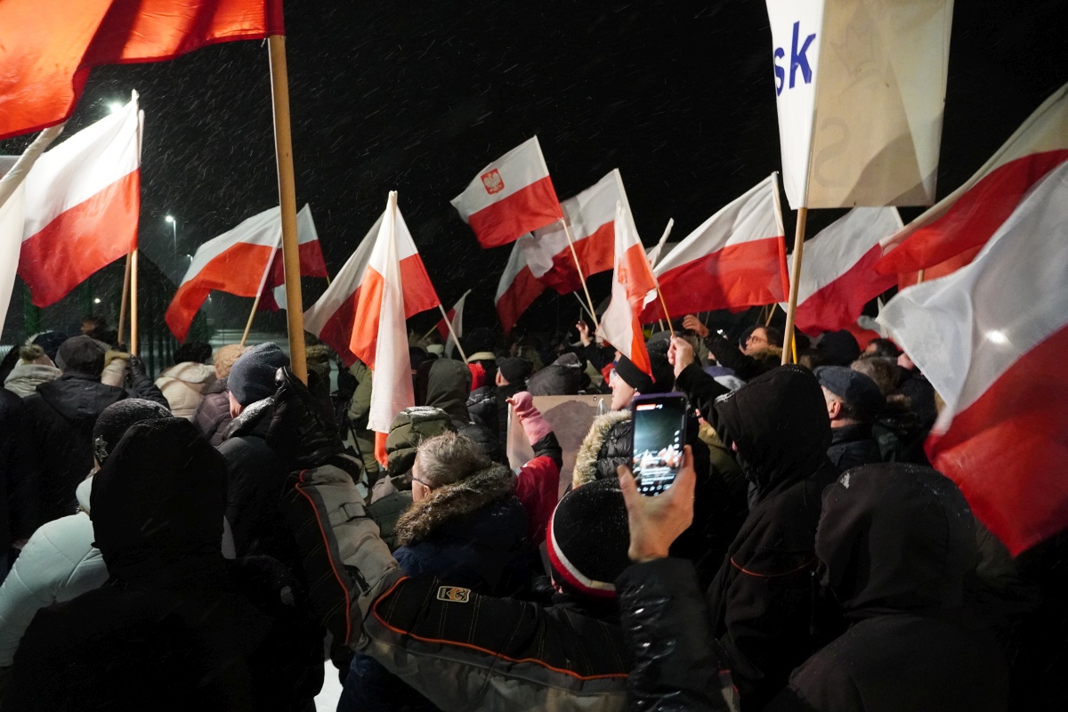 Protest przed ZK w Przytułach Starych [13.01.2024] - zdjęcie #20 - eOstroleka.pl