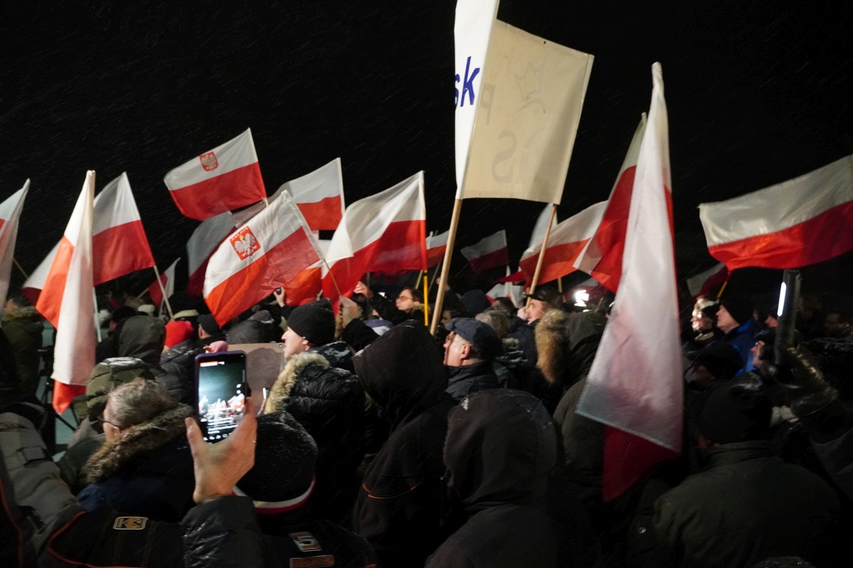 Protest przed ZK w Przytułach Starych [13.01.2024] - zdjęcie #19 - eOstroleka.pl