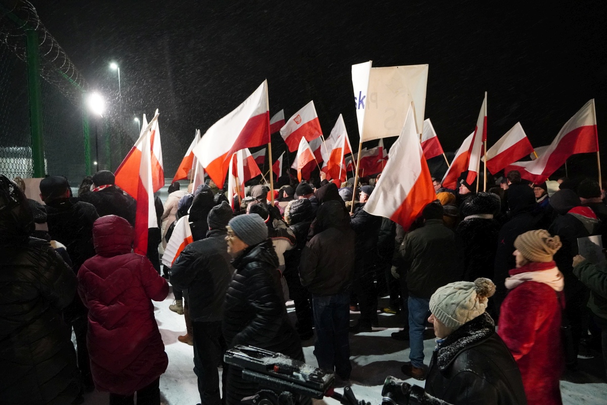 Protest przed ZK w Przytułach Starych [13.01.2024] - zdjęcie #15 - eOstroleka.pl