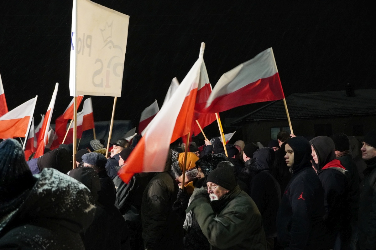 Protest przed ZK w Przytułach Starych [13.01.2024] - zdjęcie #9 - eOstroleka.pl