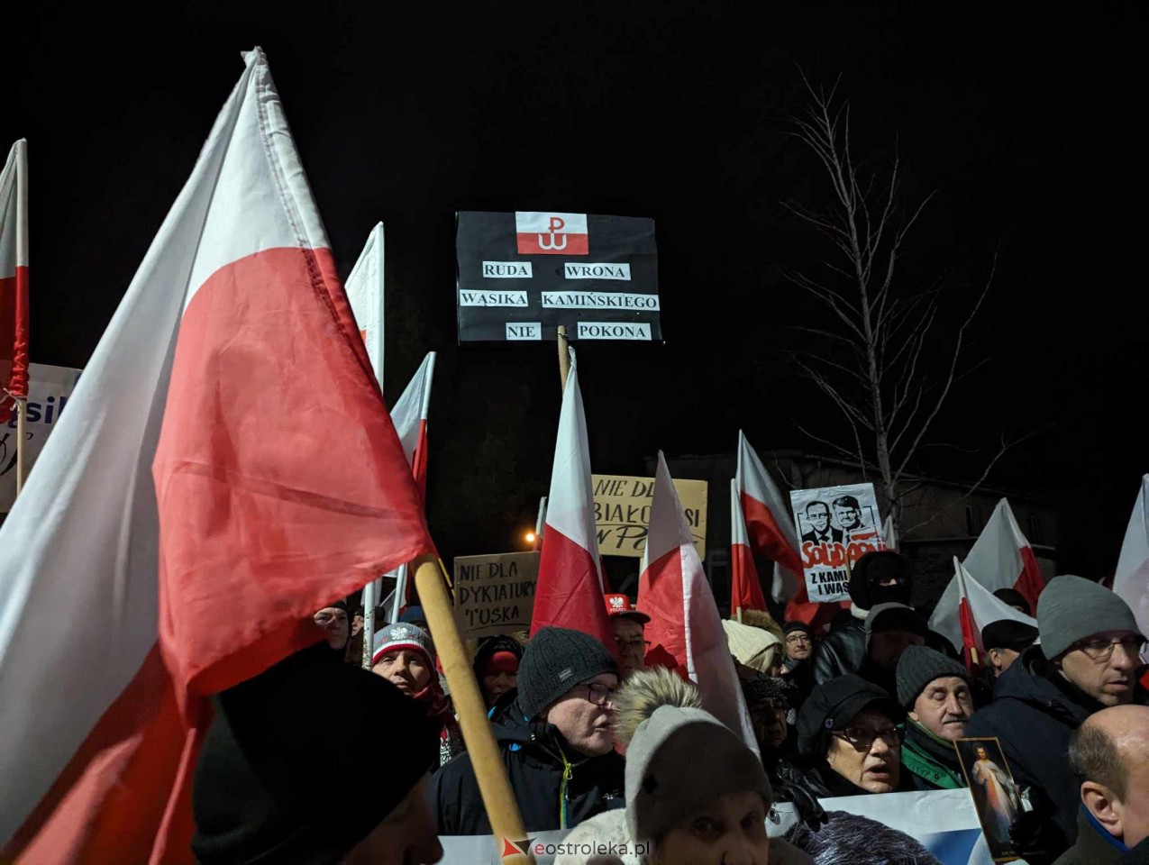 Demonstracja w Przytułach Starych (14.01.2024) - zdjęcie #1 - eOstroleka.pl