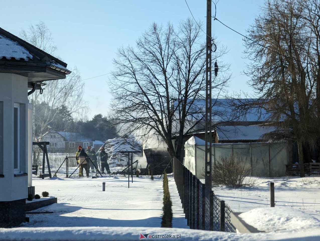 Pożar w Mostowie [16.01.2024] - zdjęcie #6 - eOstroleka.pl