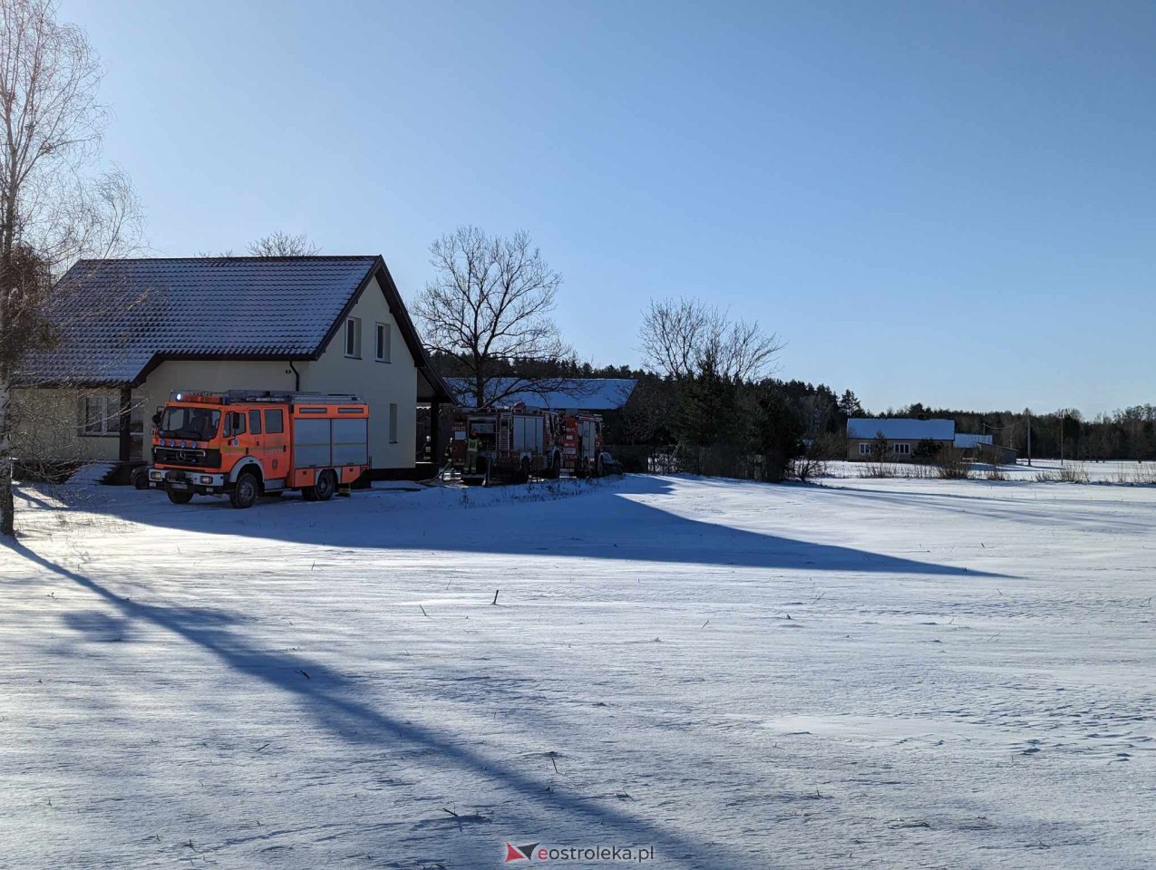 Pożar w Mostowie [16.01.2024] - zdjęcie #3 - eOstroleka.pl