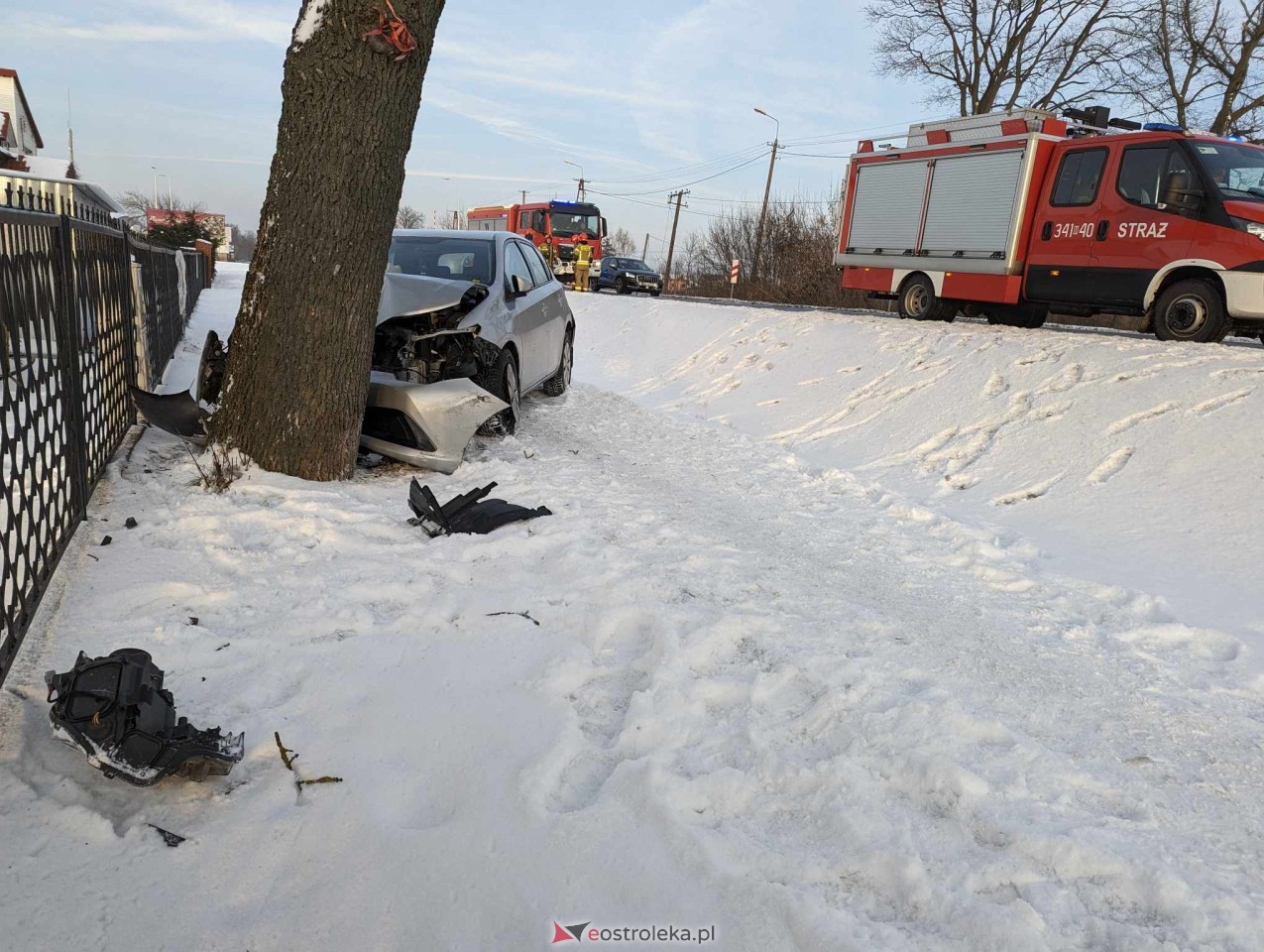 Wypadek w Olszewie-Borkach [17.01.2024] - zdjęcie #4 - eOstroleka.pl