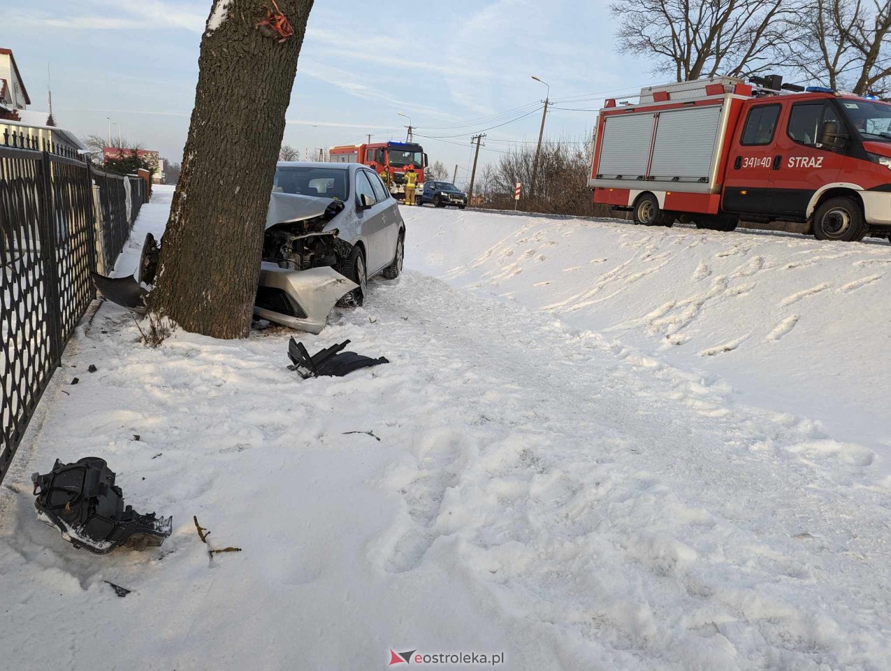 Wypadek w Olszewie-Borkach [17.01.2024] - zdjęcie #11 - eOstroleka.pl