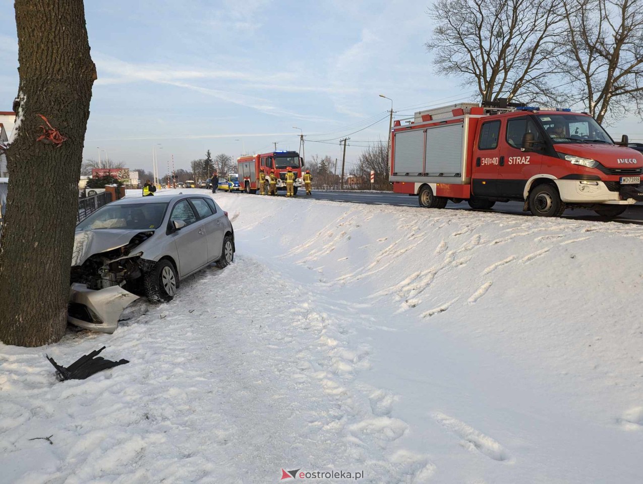 Wypadek w Olszewie-Borkach [17.01.2024] - zdjęcie #10 - eOstroleka.pl