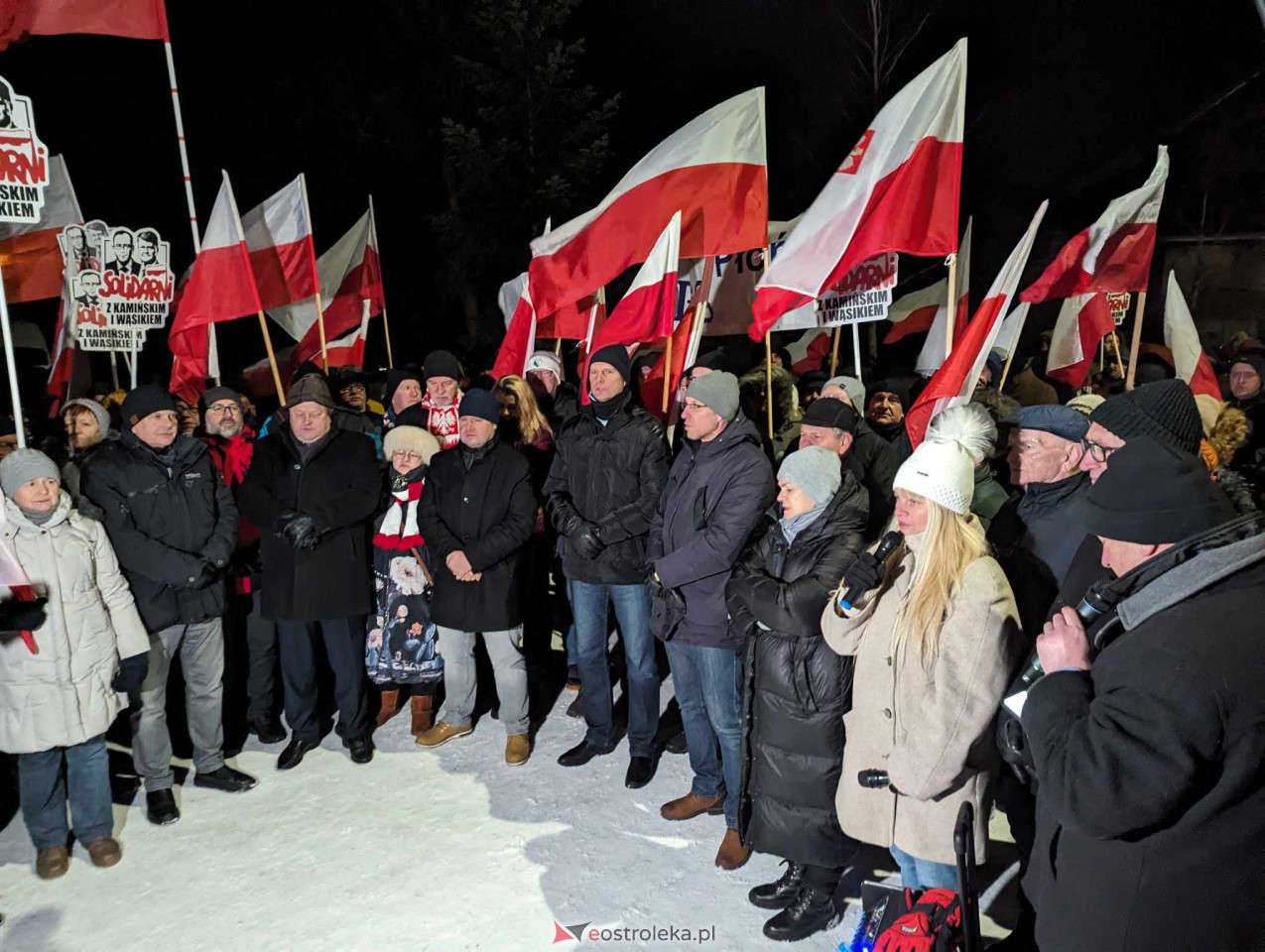 Przytuły Stare: Wiec poparcia dla Macieja Wąsika z udziałem J. Kaczyńskiego [19.01.2024] - zdjęcie #78 - eOstroleka.pl