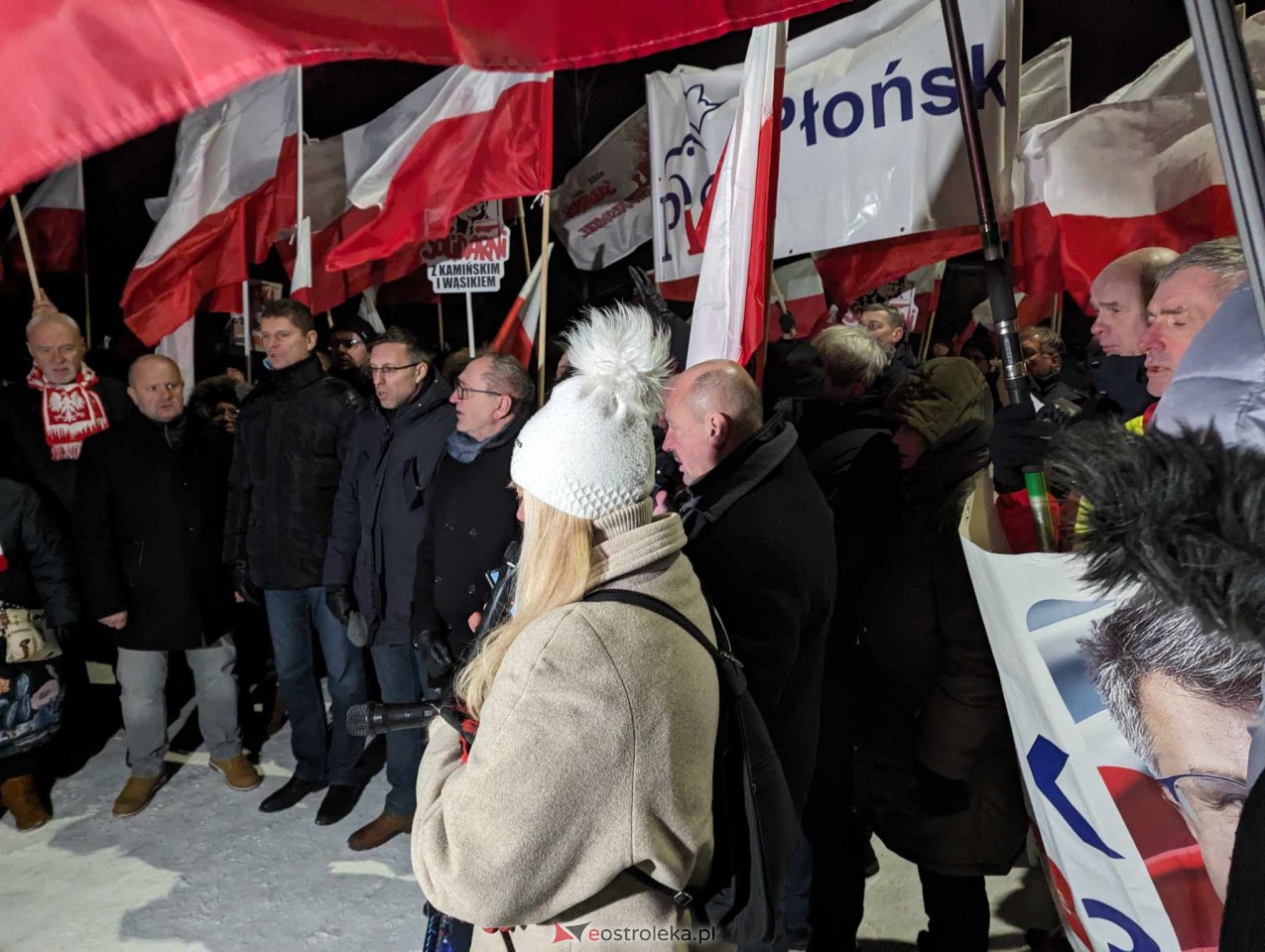 Przytuły Stare: Wiec poparcia dla Macieja Wąsika z udziałem J. Kaczyńskiego [19.01.2024] - zdjęcie #74 - eOstroleka.pl