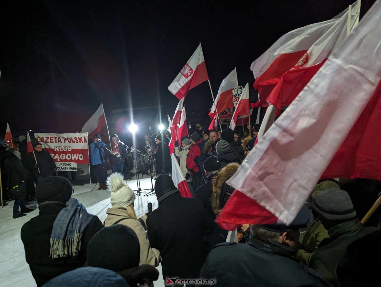 Przytuły Stare: Wiec poparcia dla Macieja Wąsika z udziałem J. Kaczyńskiego [19.01.2024] - zdjęcie #69 - eOstroleka.pl