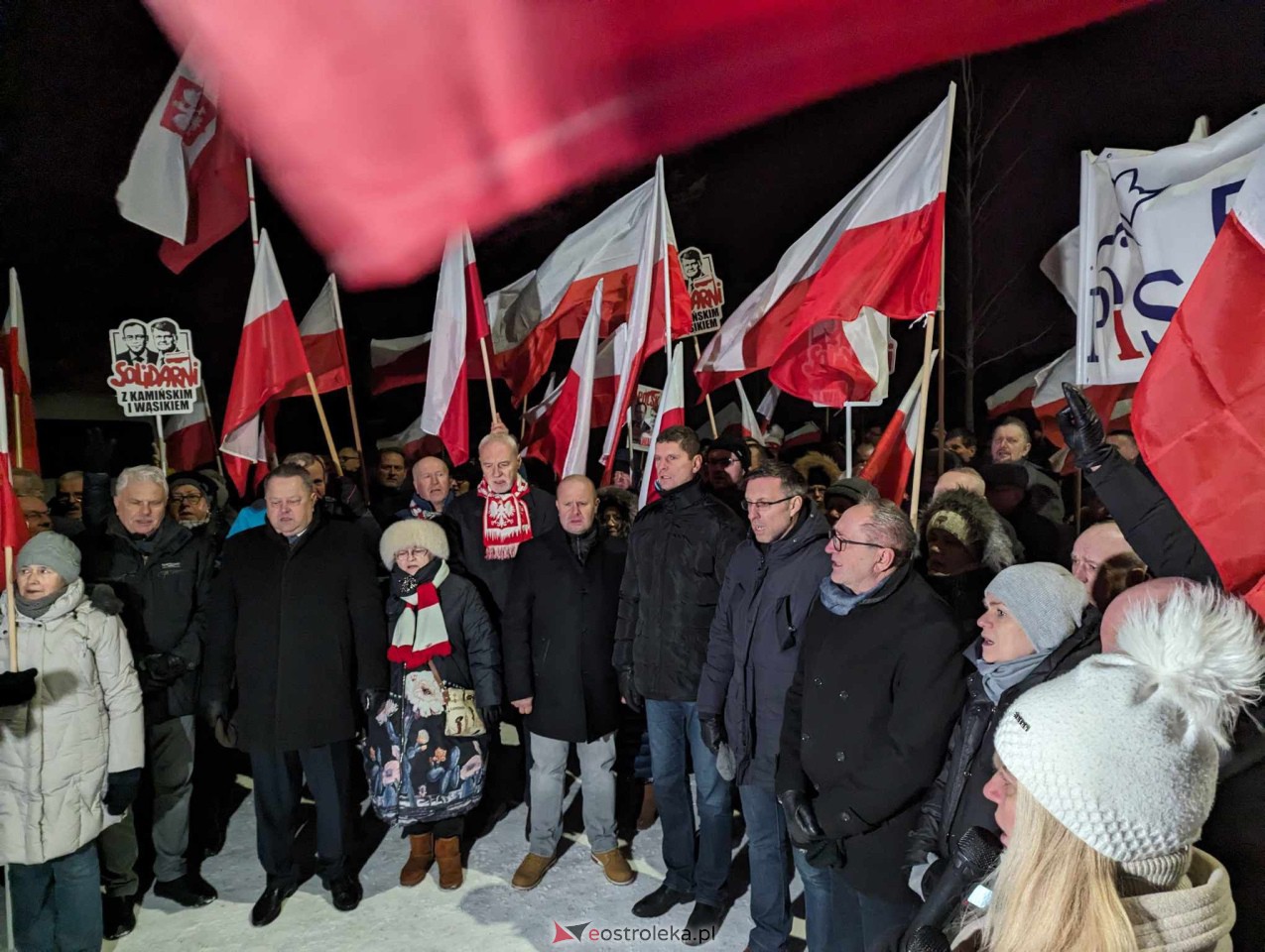 Przytuły Stare: Wiec poparcia dla Macieja Wąsika z udziałem J. Kaczyńskiego [19.01.2024] - zdjęcie #63 - eOstroleka.pl