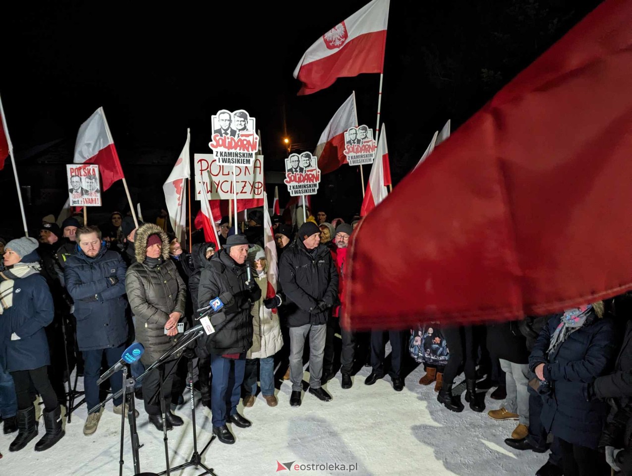 Przytuły Stare: Wiec poparcia dla Macieja Wąsika z udziałem J. Kaczyńskiego [19.01.2024] - zdjęcie #59 - eOstroleka.pl