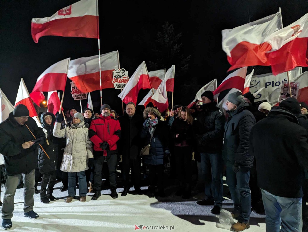 Przytuły Stare: Wiec poparcia dla Macieja Wąsika z udziałem J. Kaczyńskiego [19.01.2024] - zdjęcie #58 - eOstroleka.pl