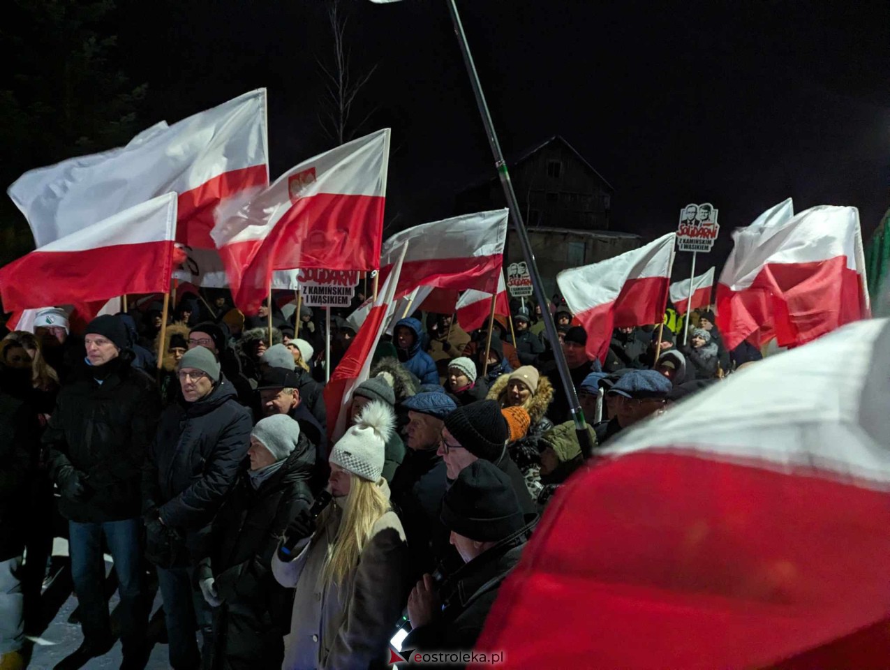Przytuły Stare: Wiec poparcia dla Macieja Wąsika z udziałem J. Kaczyńskiego [19.01.2024] - zdjęcie #52 - eOstroleka.pl