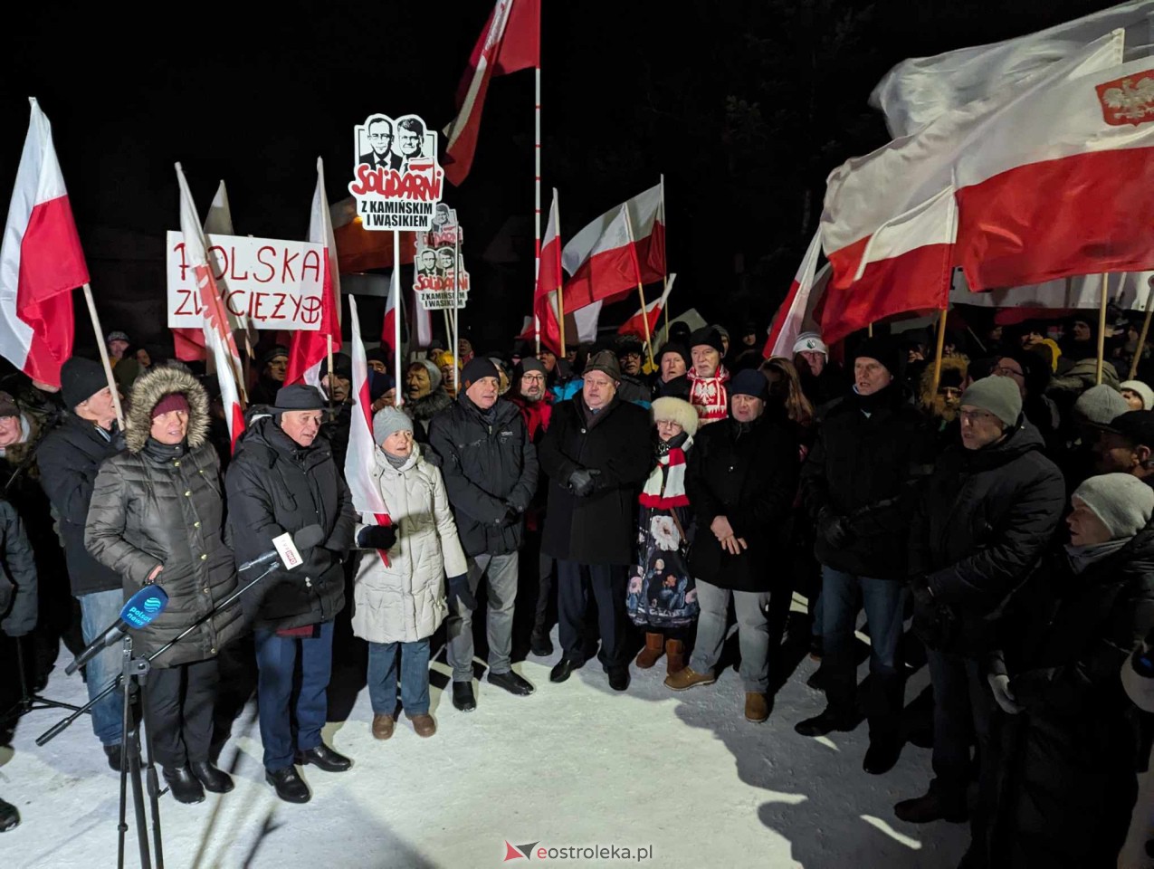 Przytuły Stare: Wiec poparcia dla Macieja Wąsika z udziałem J. Kaczyńskiego [19.01.2024] - zdjęcie #46 - eOstroleka.pl