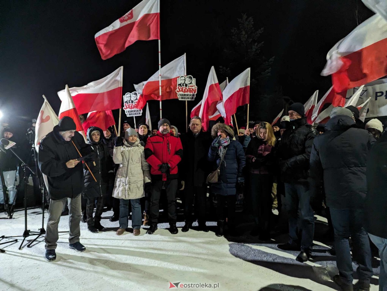 Przytuły Stare: Wiec poparcia dla Macieja Wąsika z udziałem J. Kaczyńskiego [19.01.2024] - zdjęcie #41 - eOstroleka.pl