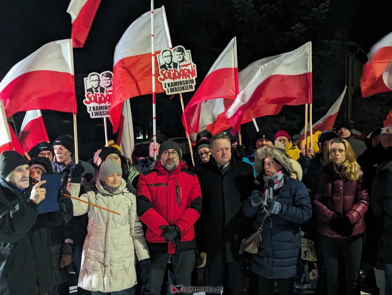 Przytuły Stare: Wiec poparcia dla Macieja Wąsika z udziałem J. Kaczyńskiego [19.01.2024] - zdjęcie #34 - eOstroleka.pl