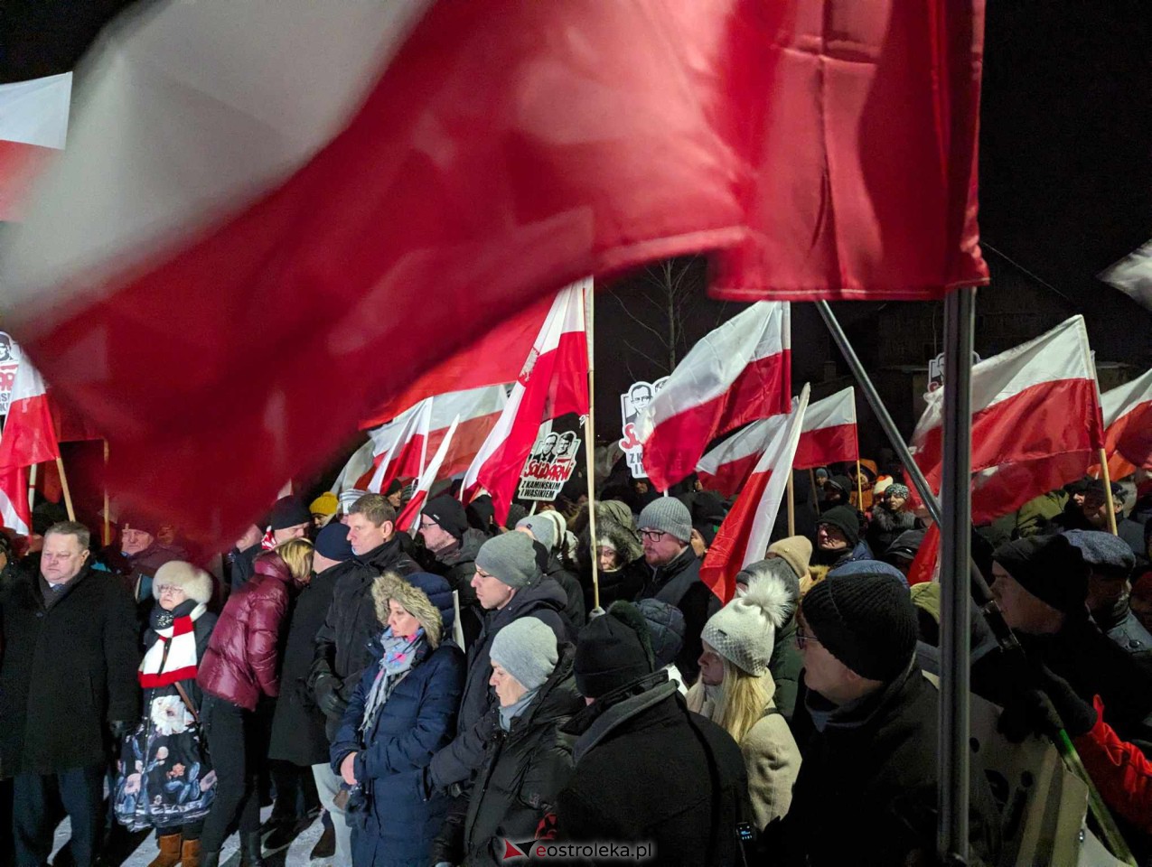 Przytuły Stare: Wiec poparcia dla Macieja Wąsika z udziałem J. Kaczyńskiego [19.01.2024] - zdjęcie #26 - eOstroleka.pl