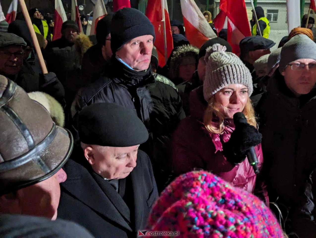 Przytuły Stare: Wiec poparcia dla Macieja Wąsika z udziałem J. Kaczyńskiego [19.01.2024] - zdjęcie #12 - eOstroleka.pl