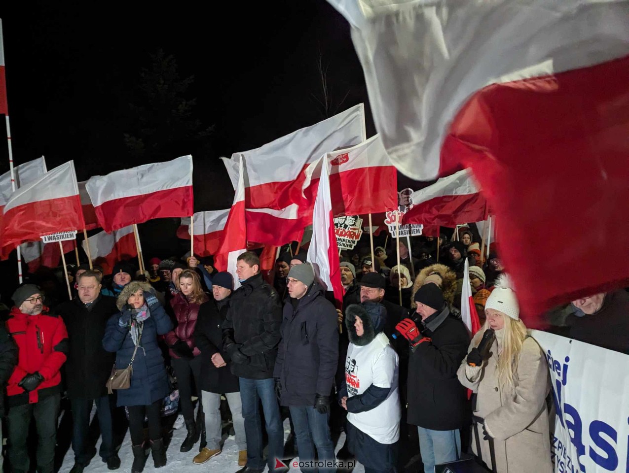 Przytuły Stare: Wiec poparcia dla Macieja Wąsika z udziałem J. Kaczyńskiego [19.01.2024] - zdjęcie #10 - eOstroleka.pl
