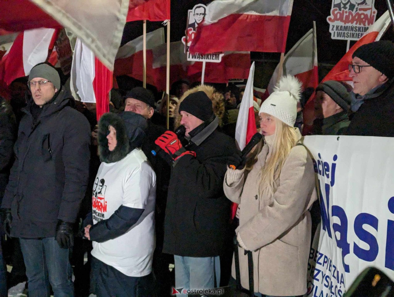 Przytuły Stare: Wiec poparcia dla Macieja Wąsika z udziałem J. Kaczyńskiego [19.01.2024] - zdjęcie #5 - eOstroleka.pl
