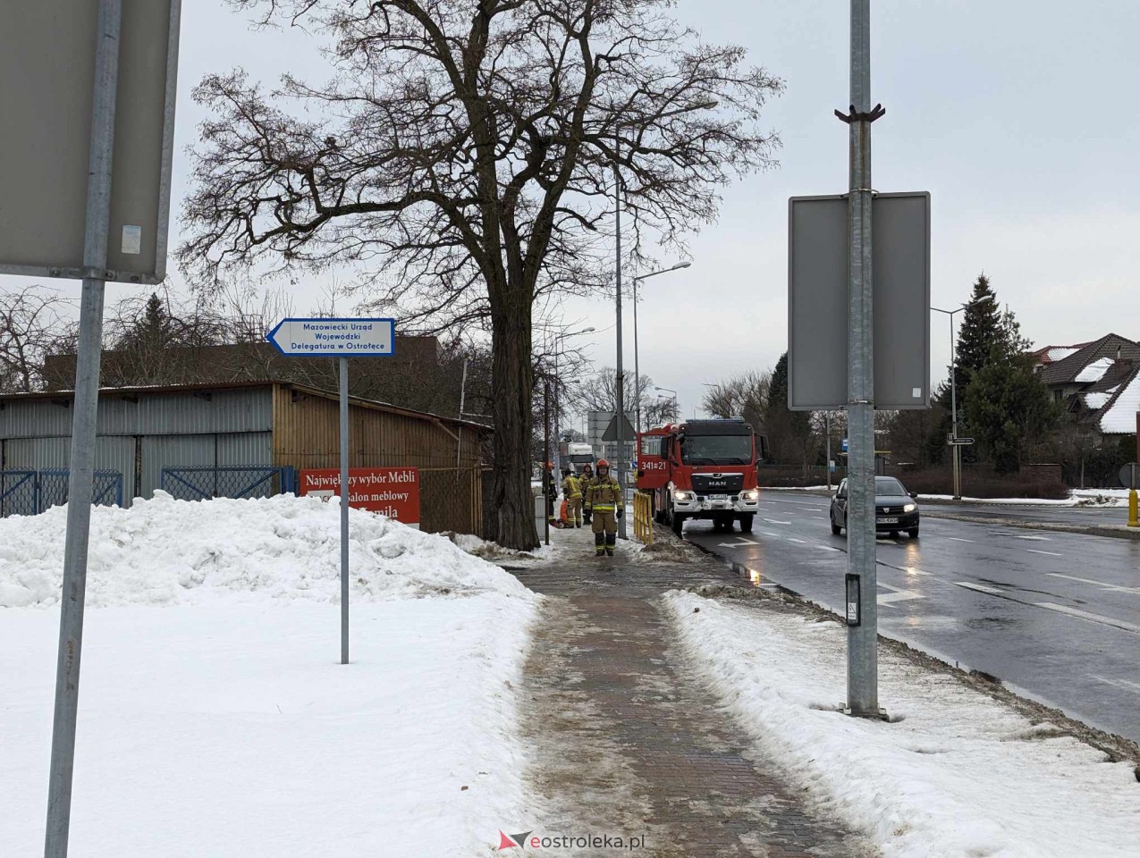 Akcja strażacka przy ulicy Mostowej w Ostrołęce [23.01.2024] - zdjęcie #7 - eOstroleka.pl