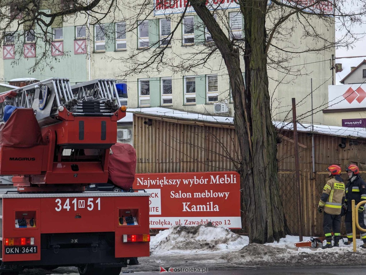 Akcja strażacka przy ulicy Mostowej w Ostrołęce [23.01.2024] - zdjęcie #5 - eOstroleka.pl