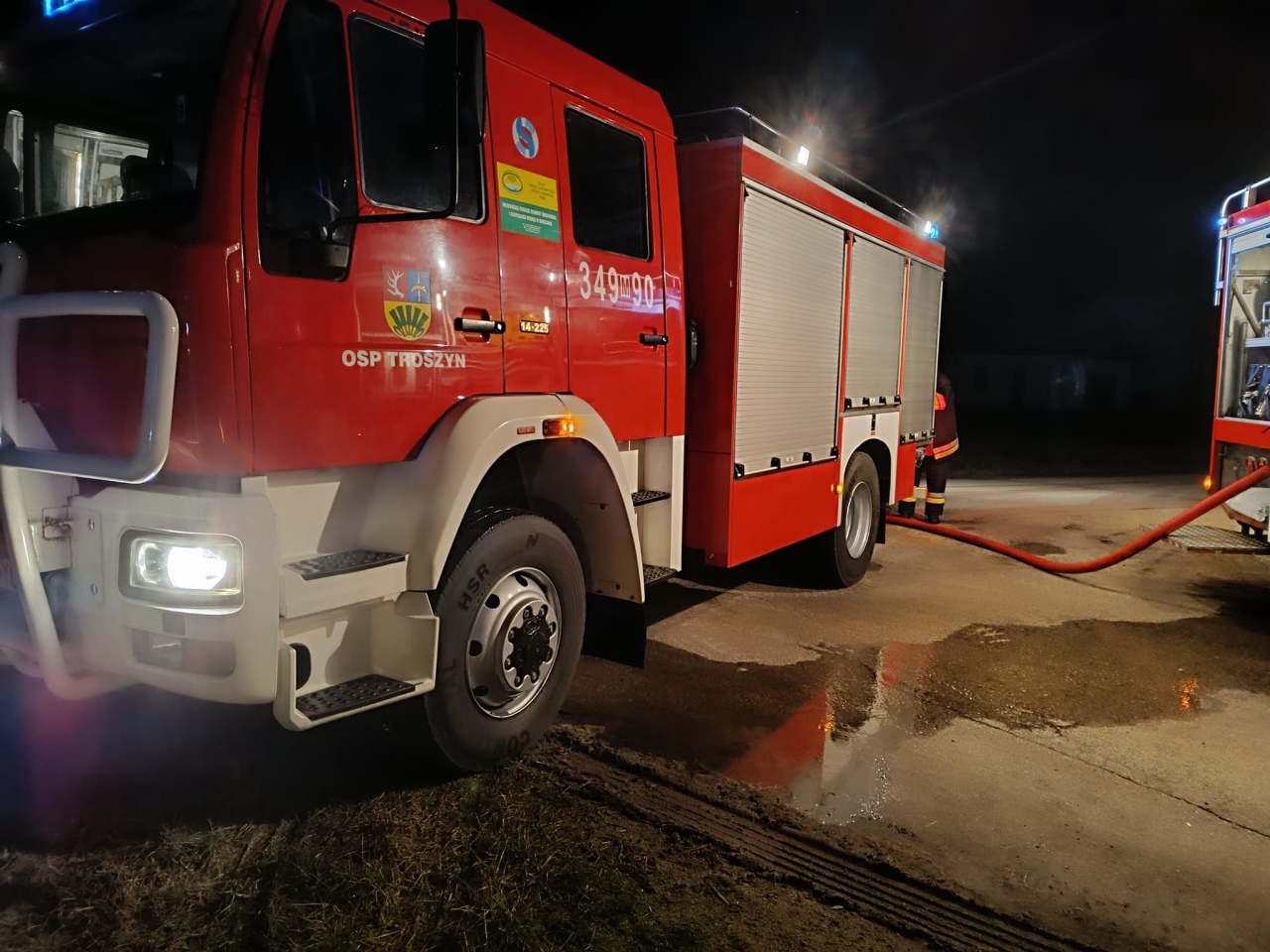 Pożar w Łątczynie [30.01.2024] - zdjęcie #2 - eOstroleka.pl