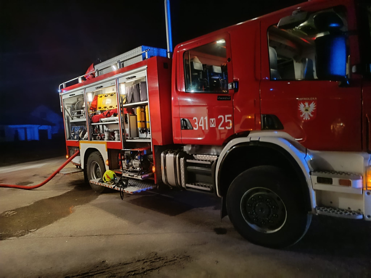 Pożar w Łątczynie [30.01.2024] - zdjęcie #1 - eOstroleka.pl