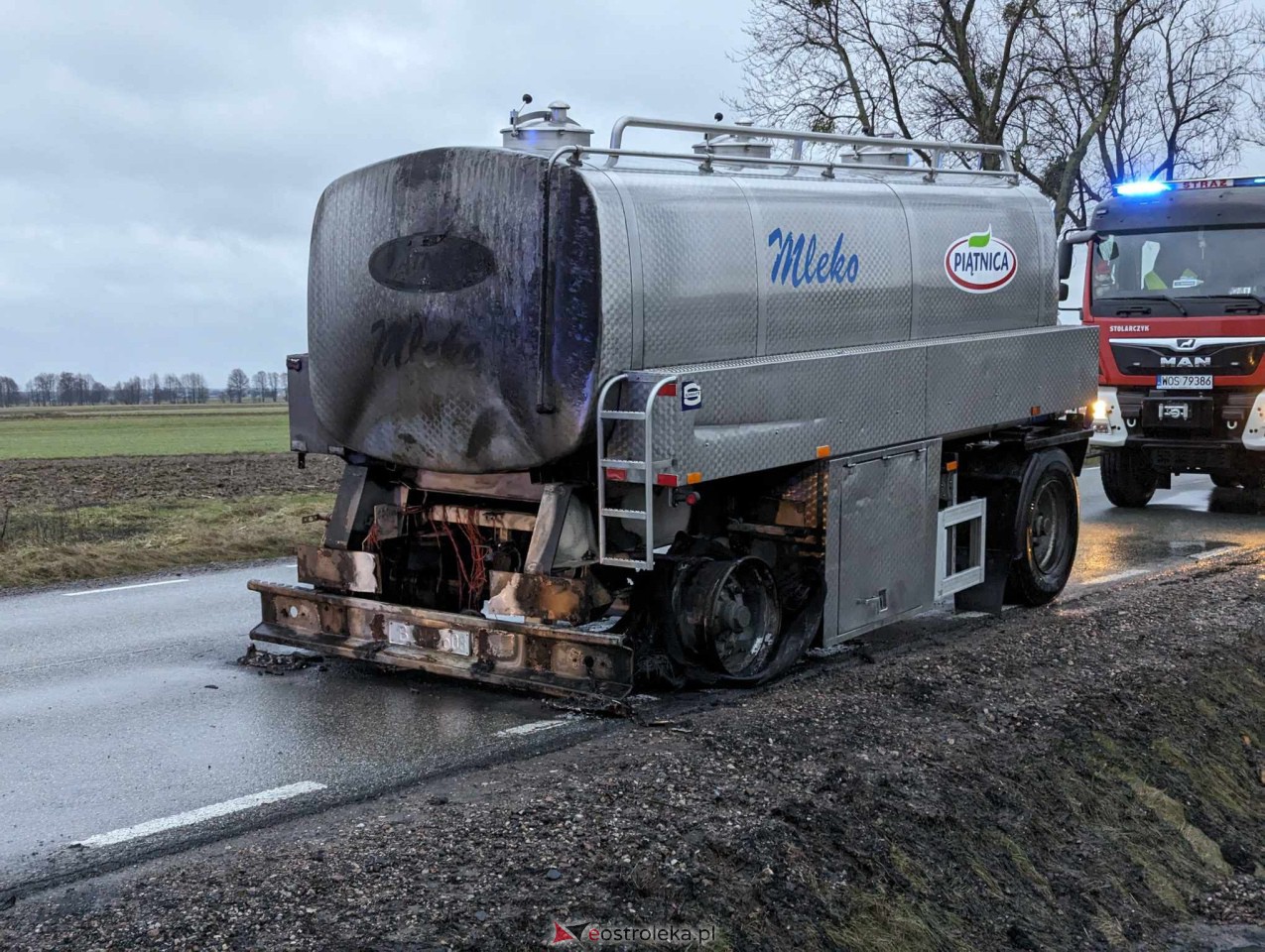 Pożar mleczarki na DK 53 [06.02.2024] - zdjęcie #11 - eOstroleka.pl