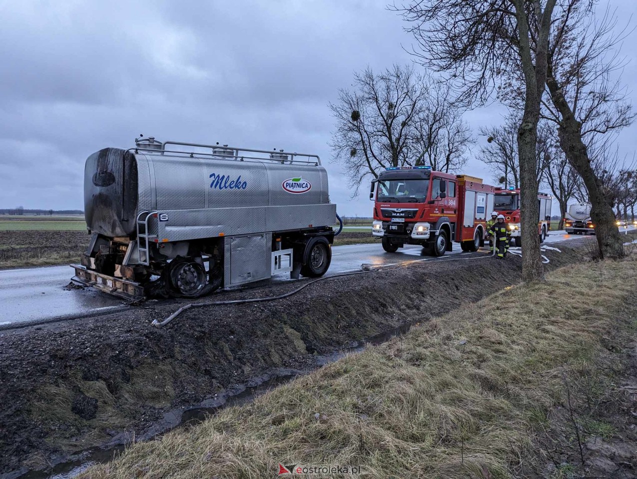 Pożar mleczarki na DK 53 [06.02.2024] - zdjęcie #10 - eOstroleka.pl